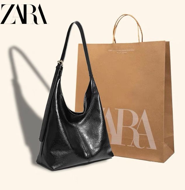 Zar Korean Soft Leather Large-Capacity Commuter Tote Bag Women's Bag 2025 New Large Bag Simple Shoulder Armpit Bag