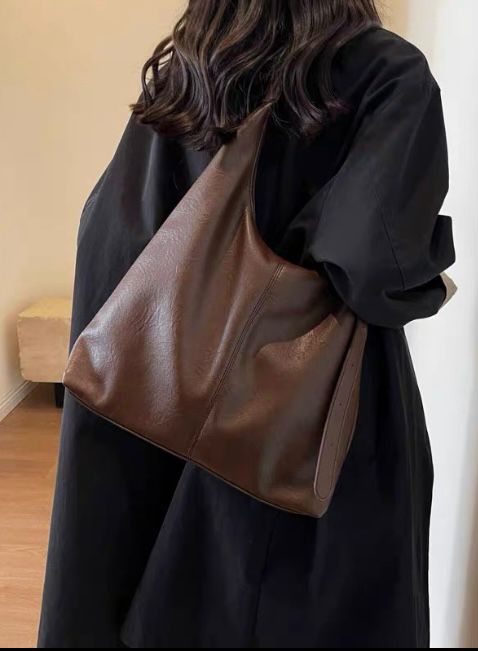 Zar Korean Soft Leather Large-Capacity Commuter Tote Bag Women's Bag 2025 New Large Bag Simple Shoulder Armpit Bag