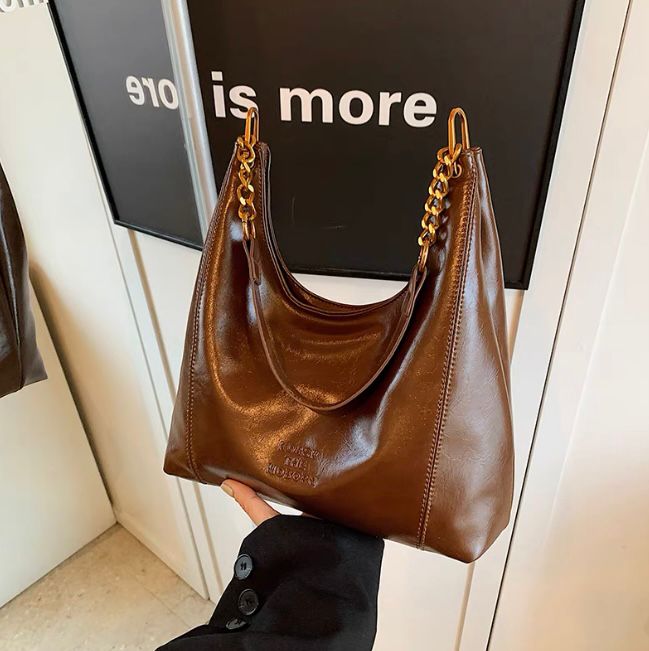 Large-Capacity Commuter Women's Bag 2025 Autumn New Tote Bag Autumn and Winter High-End Niche Retro Crossbody Shoulder Armpit Bag